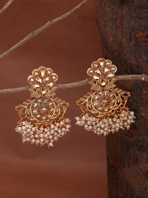 Shoshaa Gold-Plated & Off-White Classic Chandbalis