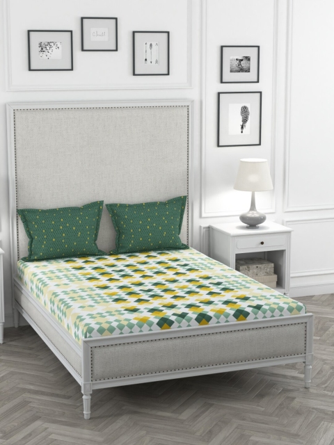 Portico New York Green & Yellow Geometric 144 TC Cotton 1 Queen Bedsheet with 2 Pillow Covers
Portico New York Green & Yellow Geometric 144 TC Cotton 1 Queen Bedsheet with 2 Pillow Covers