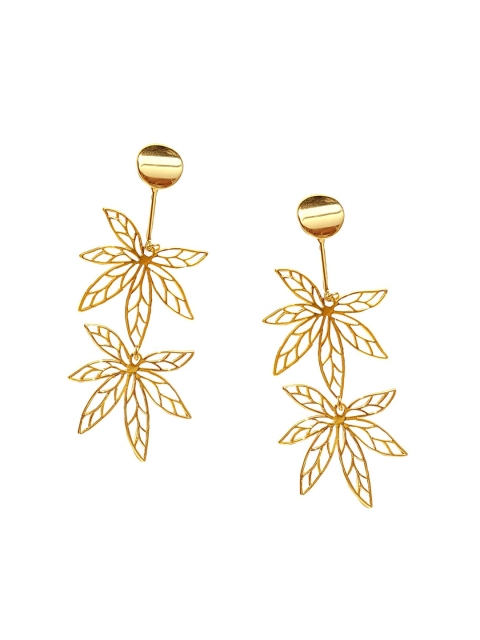 Foxy Sperks Gold-Toned Contemporary Drop Earrings