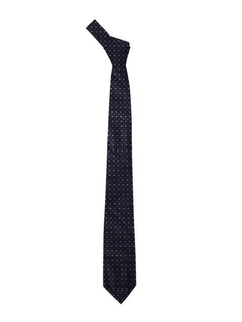 Blacksmith Navy Blue & Pink Woven Design Broad Tie