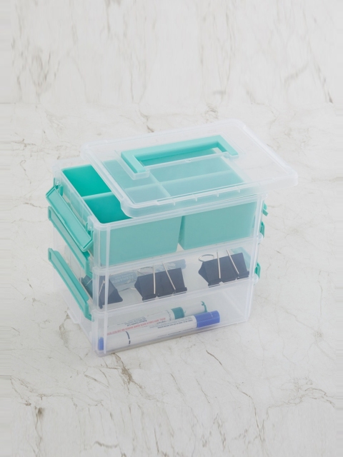 Home Centre Unisex White & Green Solid Regan Mallory 3 Tier Handy Stackable Latch Box
Home Centre Unisex White & Green Solid Regan Mallory 3 Tier Handy Stackable Latch Box