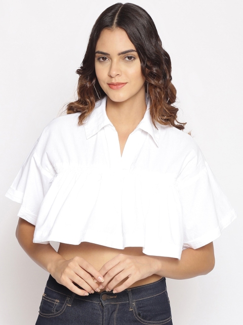 Oxolloxo White A-Line Crop Top