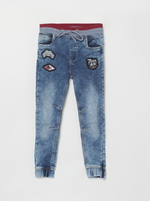 max Boys Blue Faded Joggers Trousers