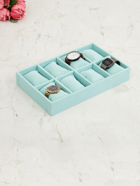 Home Centre Blue Solid Water-Resistant Watch Storage Tray