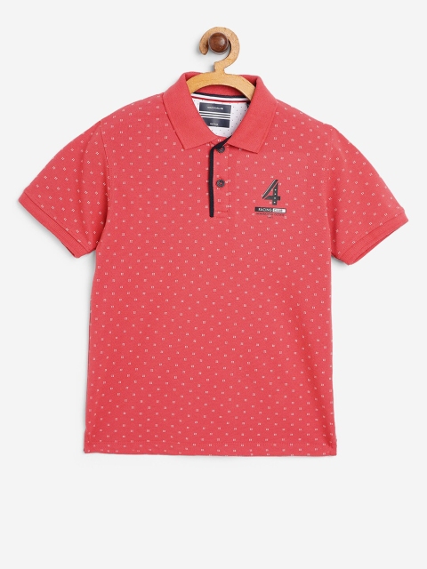 Octave Boys Coral Printed Polo Collar T-shirt