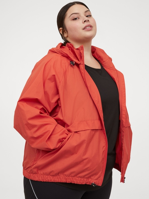 H&M Plus Women Orange Windproof Running Jacket