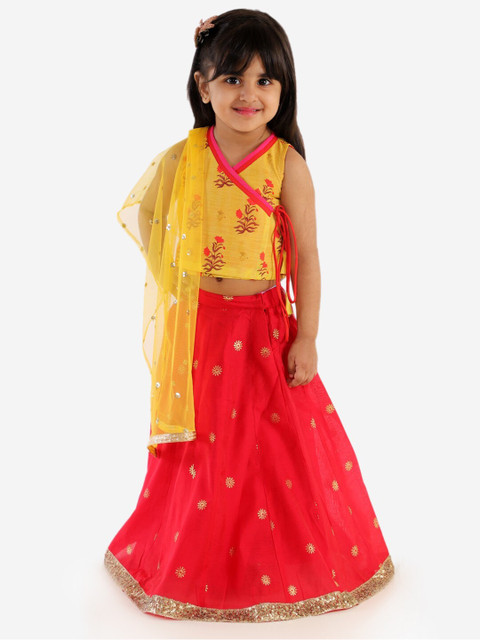 Lil Peacock Girls Yellow & Red Printed Ready to Wear Lehenga & Blouse with Dupatta
Lil Peacock Girls Yellow & Red Printed Ready to Wear Lehenga & Blouse with Dupatta