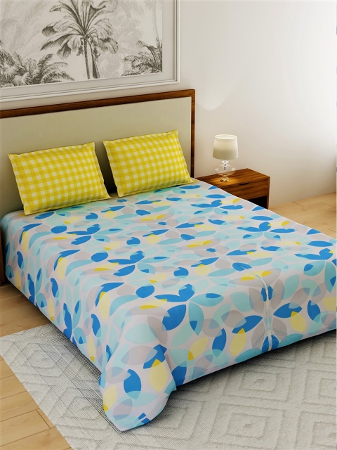 Salona Bichona Blue & Yellow Floral 144 TC Polyester 1 Queen Bedsheet with 2 Pillow Covers
Salona Bichona Blue & Yellow Floral 144 TC Polyester 1 Queen Bedsheet with 2 Pillow Covers