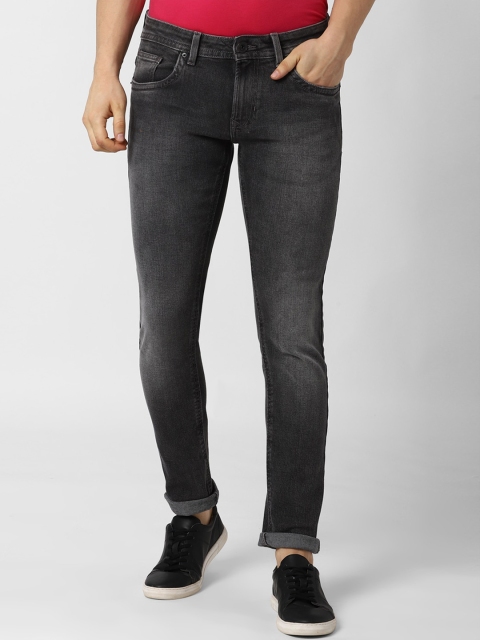 Peter England Casuals Men Grey Skinny Fit Light Fade Jeans