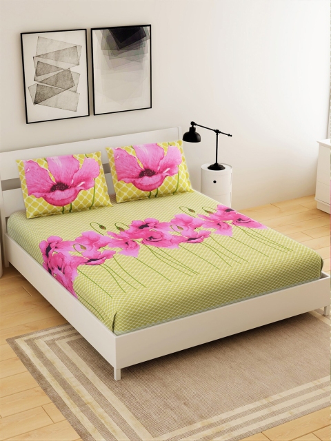 Salona Bichona Green & Pink Floral 180 TC Cotton 1 King Bedsheet with 2 Pillow Covers
Salona Bichona Green & Pink Floral 180 TC Cotton 1 King Bedsheet with 2 Pillow Covers