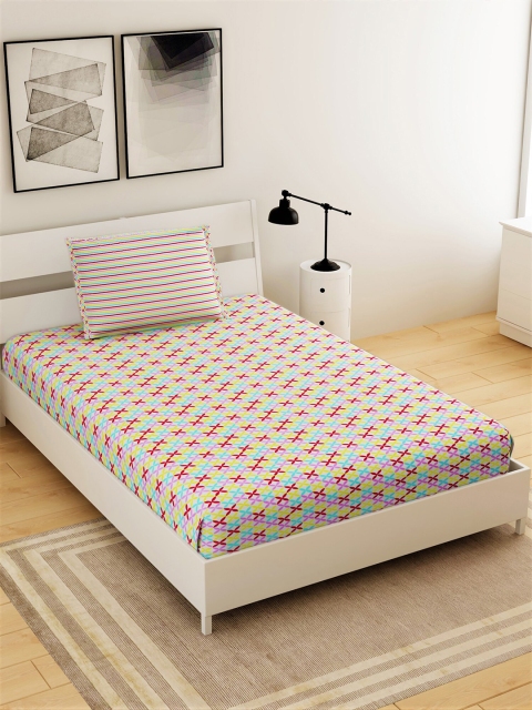 Salona Bichona White & Yellow Geometric 144 TC Cotton 1 Single Bedsheet with 1 Pillow Covers
Salona Bichona White & Yellow Geometric 144 TC Cotton 1 Single Bedsheet with 1 Pillow Covers