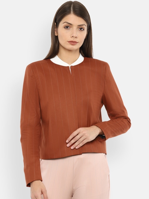 Van Heusen Woman Rust Orange & White Striped Single-Breasted Collarless Formal Blazer
Van Heusen Woman Rust Orange & White Striped Single-Breasted Collarless Formal Blazer