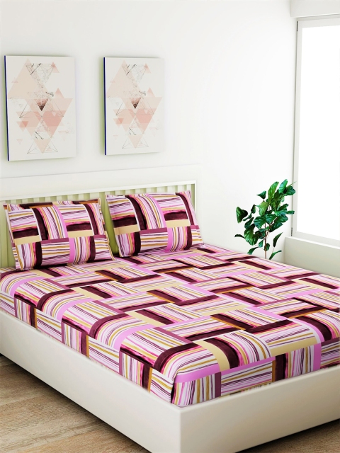 Salona Bichona White & Magenta Geometric 104 TC Cotton 1 Queen Bedsheet with 2 Pillow Covers
Salona Bichona White & Magenta Geometric 104 TC Cotton 1 Queen Bedsheet with 2 Pillow Covers