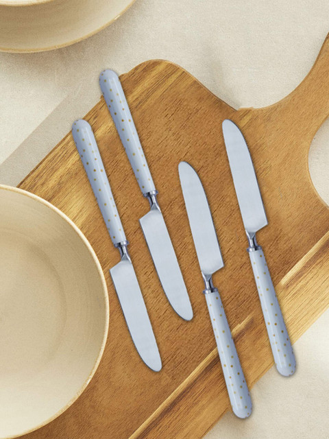 nestroots Silver-Toned & White 4 Pc Stainless Steel Knife Set
nestroots Silver-Toned & White 4 Pc Stainless Steel Knife Set