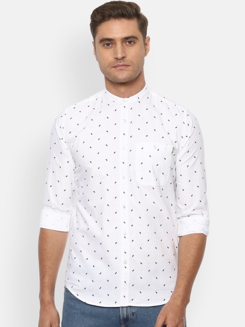Louis Philippe Jeans Men White & Navy Blue Super Slim Fit Geometric Print Cotton Shirt
Louis Philippe Jeans Men White & Navy Blue Super Slim Fit Geometric Print Cotton Shirt