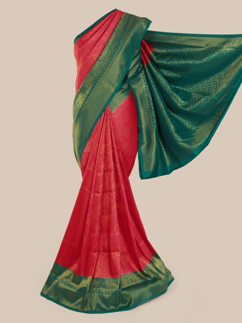 Pothys Red & Green Pure Silk Woven Design Banarasi Saree