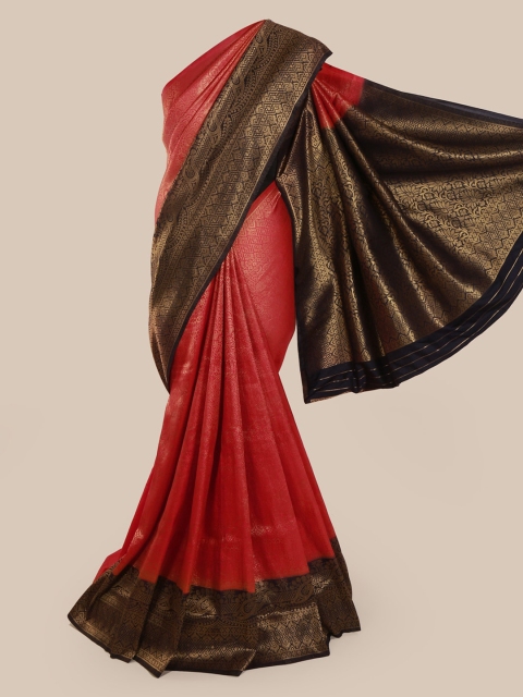 Pothys Red & Gold-Toned Pure Silk Woven Design Banarasi Saree