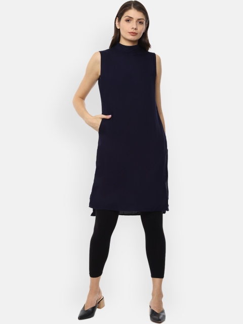 Van Heusen Woman Women Navy Blue Solid