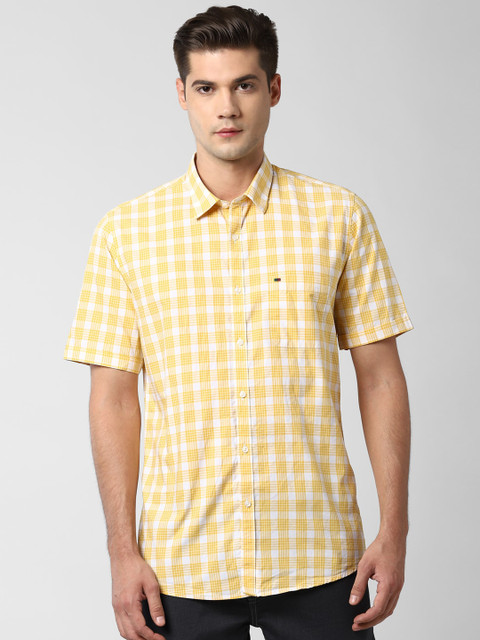 Peter England Casuals Men Yellow & White Slim Fit Checked Pure Cotton Casual Shirt 
Peter England Casuals Men Yellow & White Slim Fit Checked Pure Cotton Casual Shirt