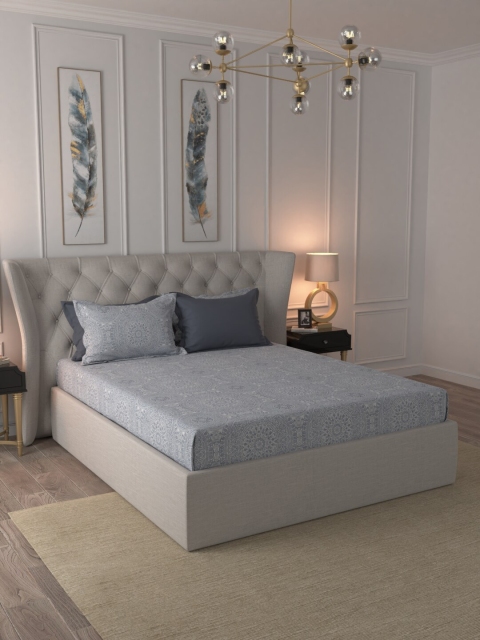 Trident Off-White & Grey Ethnic Motifs 400 TC Cotton 1 King Bedsheet with 4 Pillow Covers
Trident Off-White & Grey Ethnic Motifs 400 TC Cotton 1 King Bedsheet with 4 Pillow Covers