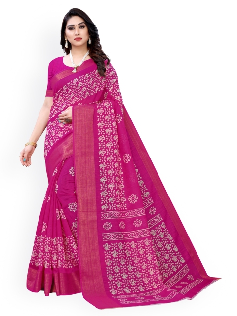 KALINI Pink Printed Saree