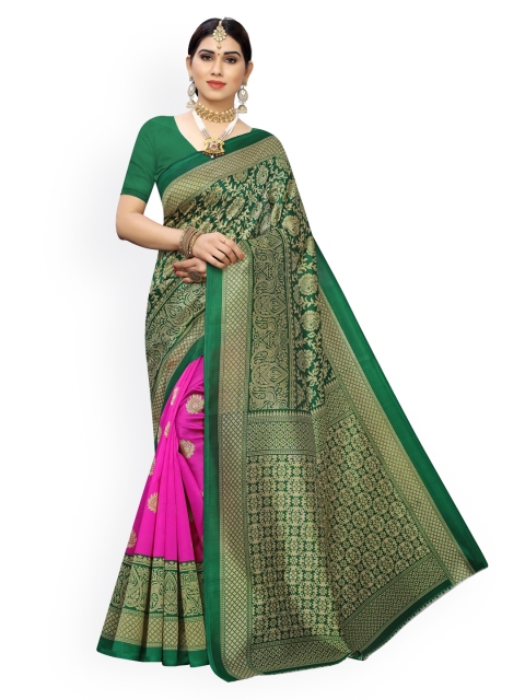 KALINI Green Printed Poly Silk Saree
