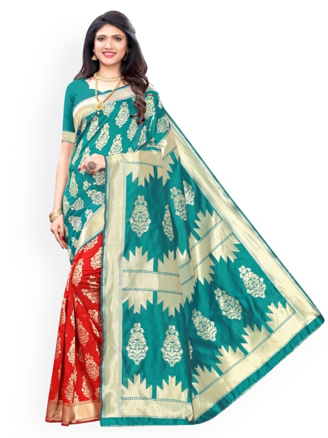 KALINI Green Woven Design Banarasi Saree