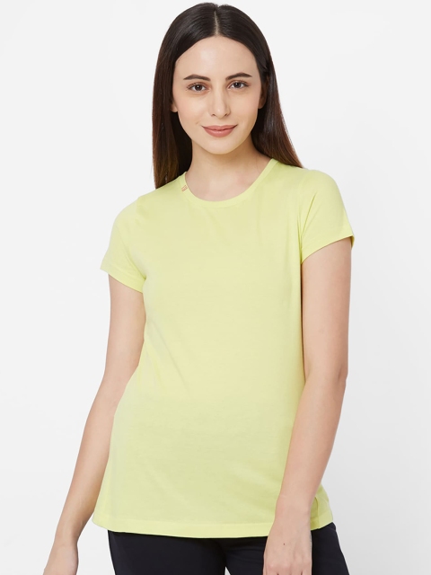 Sweet Dreams Women Yellow Solid Lounge T-Shirt