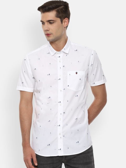 Louis Philippe Jeans Men White & Navy Blue Slim Fit Conversational Print Cotton Shirt
Louis Philippe Jeans Men White & Navy Blue Slim Fit Conversational Print Cotton Shirt