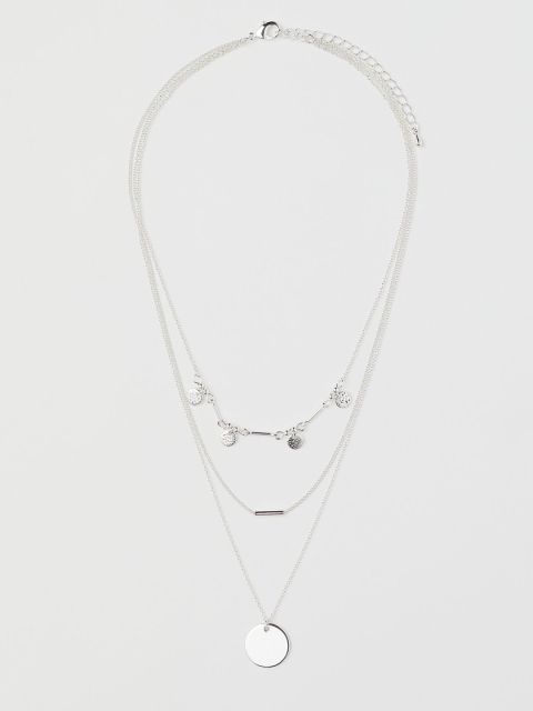 H&M Women Silver-Toned Three-Strand Necklace