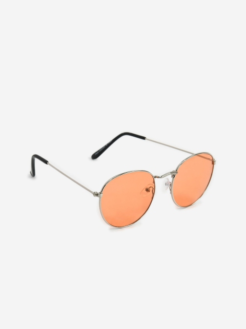 DukieKooky Kids Orange Lens & Silver-Toned Round Sunglasses with UV Protected Lens