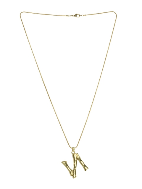 JOKER & WITCH Gold-Plated N Initial Shaped Pendant With Chain