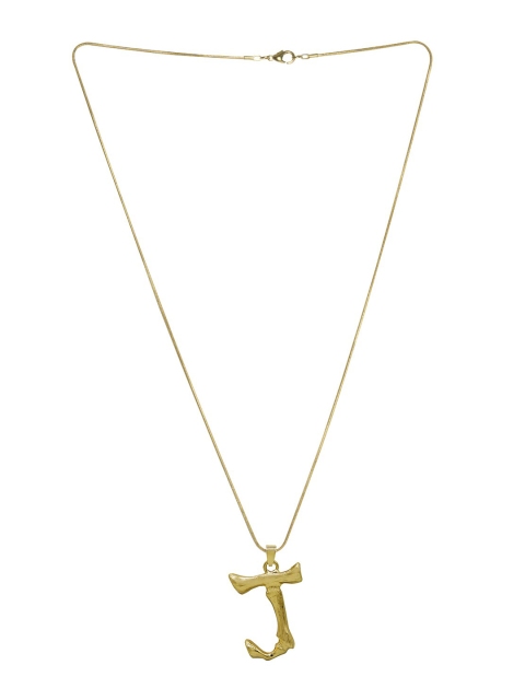 JOKER & WITCH Gold-Plated J Initial Shaped Pendant With Chain