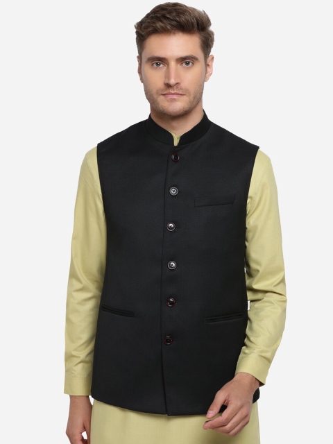 MODI JACKET Men Black Solid Nehru Jacket