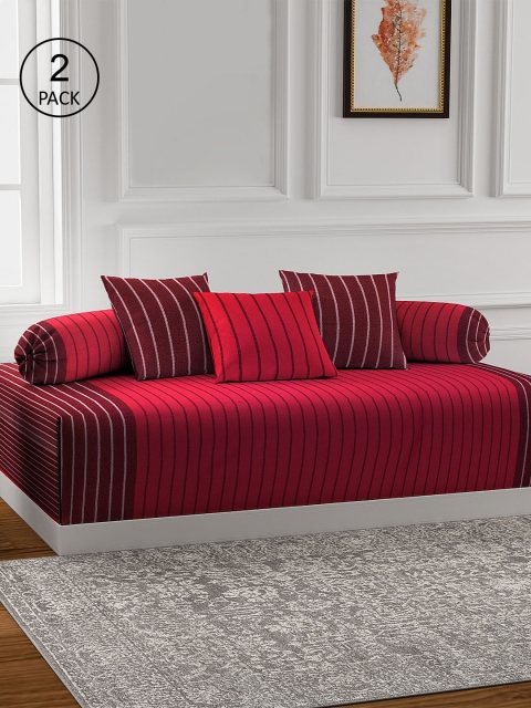KLOTTHE Set Of 2 Printed Cotton Single Bedsheets With 4 Bolster Covers & 6 Cushion Covers, Red
KLOTTHE Set Of 2 Printed Cotton Single Bedsheets With 4 Bolster Covers & 6 Cushion Covers, Red