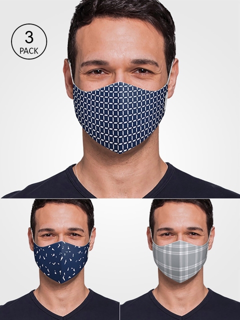 DDecor Pack Of 3 Printed Adjustable Reusable Protective Outdoor Masks, Multi