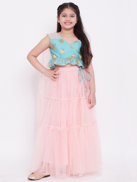Stylo Bug Girls Turquoise Blue & Pink Woven Design Ready to Wear Lehenga & Blouse Dupatta
Stylo Bug Girls Turquoise Blue & Pink Woven Design Ready to Wear Lehenga & Blouse Dupatta