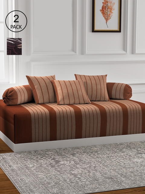 KLOTTHE Set Of 2 Striped Purple & Brown Cotton Single Bedsheet With 4 Bolster & 6 Cushion Covers
KLOTTHE Set Of 2 Striped Purple & Brown Cotton Single Bedsheet With 4 Bolster & 6 Cushion Covers
