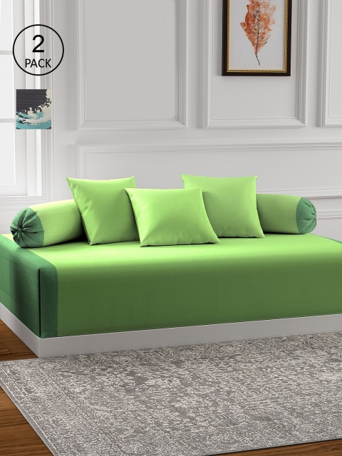 KLOTTHE Set of 2 Printed Cotton Single Bedsheet With 4 Bolster Covers & 6 Cushion Covers, Green
KLOTTHE Set of 2 Printed Cotton Single Bedsheet With 4 Bolster Covers & 6 Cushion Covers, Green