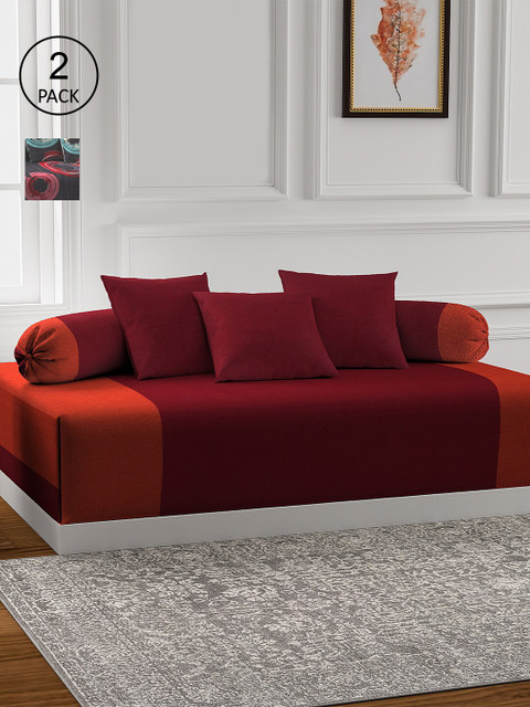 KLOTTHE 2 Woven-Design Cotton Single Bedsheet With 4 Bolster Covers & 6 Cushion Covers, Red
KLOTTHE 2 Woven-Design Cotton Single Bedsheet With 4 Bolster Covers & 6 Cushion Covers, Red