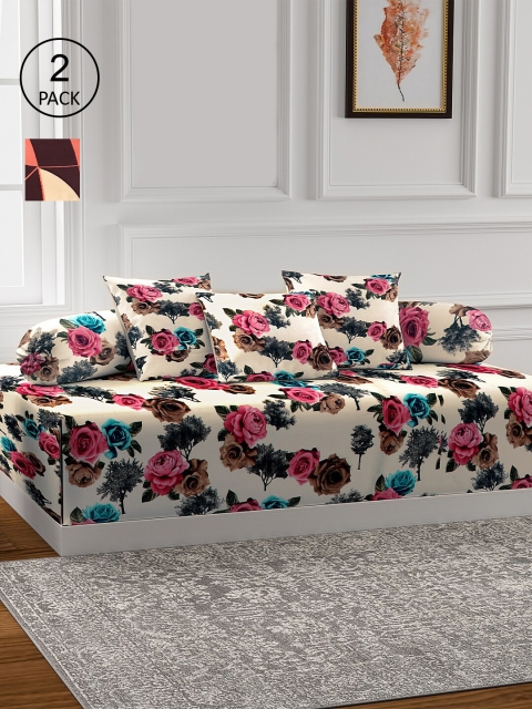 KLOTTHE Set of 2 Printed Single Bedsheets With 4 Bolster Covers & 6 Cushion Covers, Pink
KLOTTHE Set of 2 Printed Single Bedsheets With 4 Bolster Covers & 6 Cushion Covers, Pink