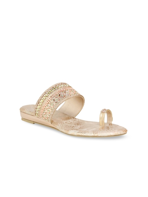 Inc 5 Women Rose Gold Woven Design Sandals