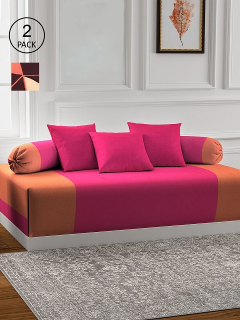 KLOTTHE Set of 2 Printed Cotton Single Bedsheet With 4 Bolster Covers & 6 Cushion Covers, Pink
KLOTTHE Set of 2 Printed Cotton Single Bedsheet With 4 Bolster Covers & 6 Cushion Covers, Pink