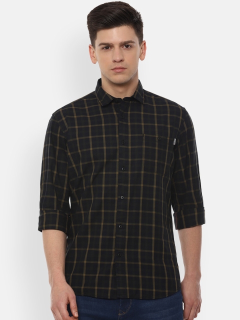Louis Philippe Jeans Men Black Checked Casual Shirt