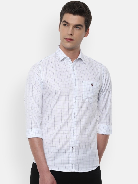 Louis Philippe Sport Men Blue Slim Fit Checked Cotton Casual Shirt