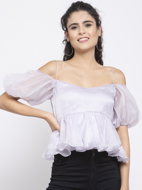 EMBLAZE Lavender Peplum Top