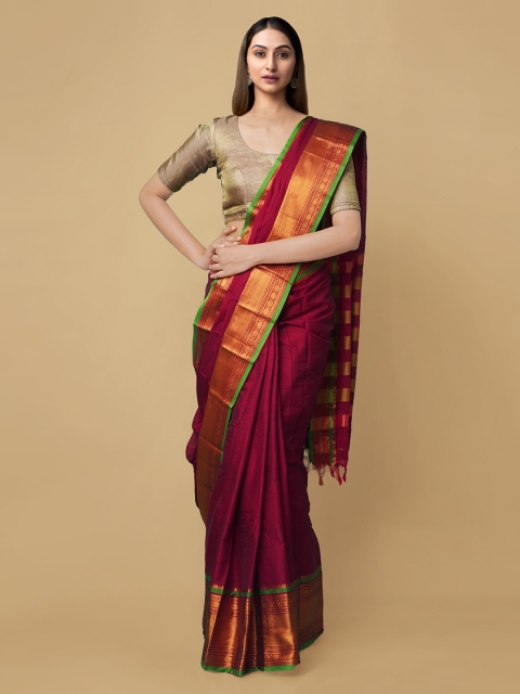 Unnati Silks Pink & Gold-Toned Zari Silk Cotton Narayan Peth Handloom Sustainable Saree
Unnati Silks Pink & Gold-Toned Zari Silk Cotton Narayan Peth Handloom Sustainable Saree