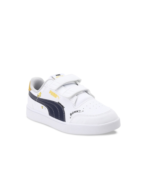 Puma Unisex White Peanuts Shuffle Sneakers