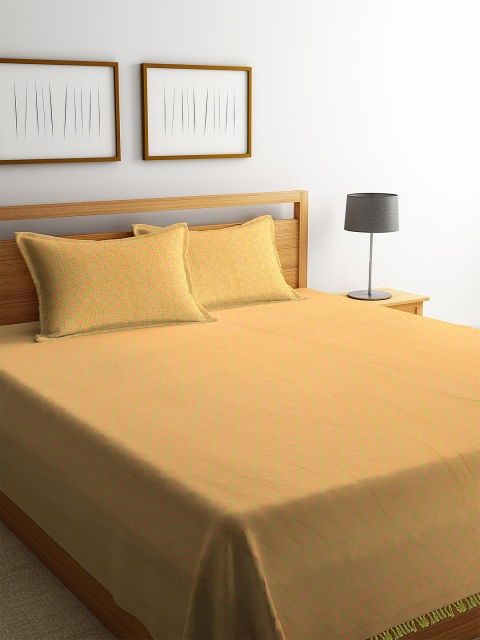 NEUDIS Peach-Coloured & Lime Green Jacquard Cotton 1 Double King Bedcover With 2 Pillow Covers
NEUDIS Peach-Coloured & Lime Green Jacquard Cotton 1 Double King Bedcover With 2 Pillow Covers