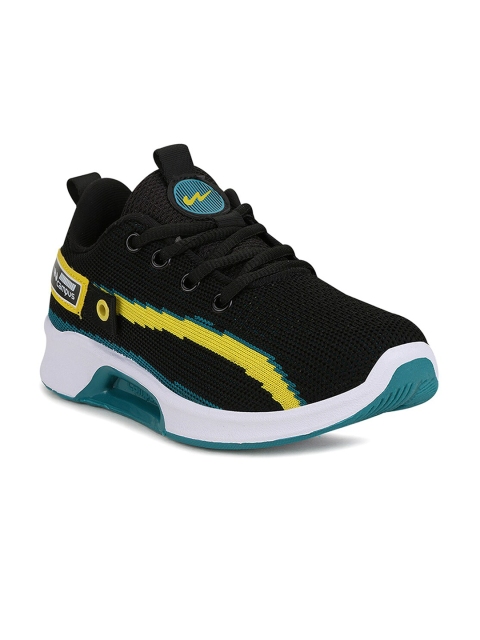 Campus Kids Black Mesh Running Shoes